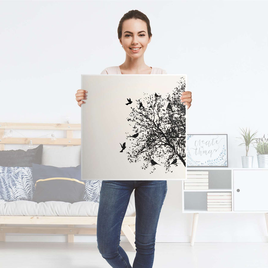 Möbelfolie Tree and Birds 2 - IKEA Lack Tisch 55x55 cm - Folie