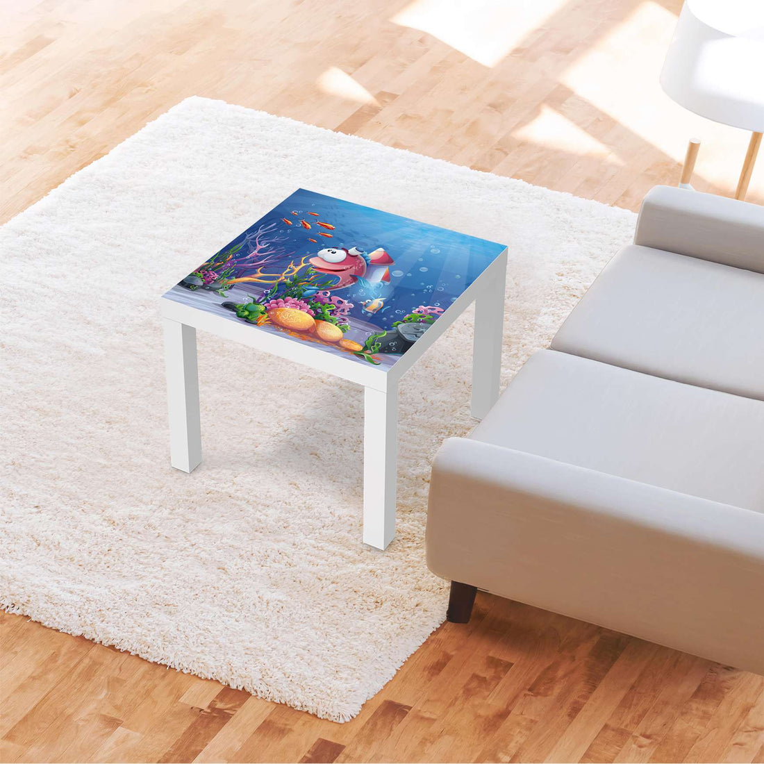 Möbelfolie Bubbles - IKEA Lack Tisch 55x55 cm - Kinderzimmer