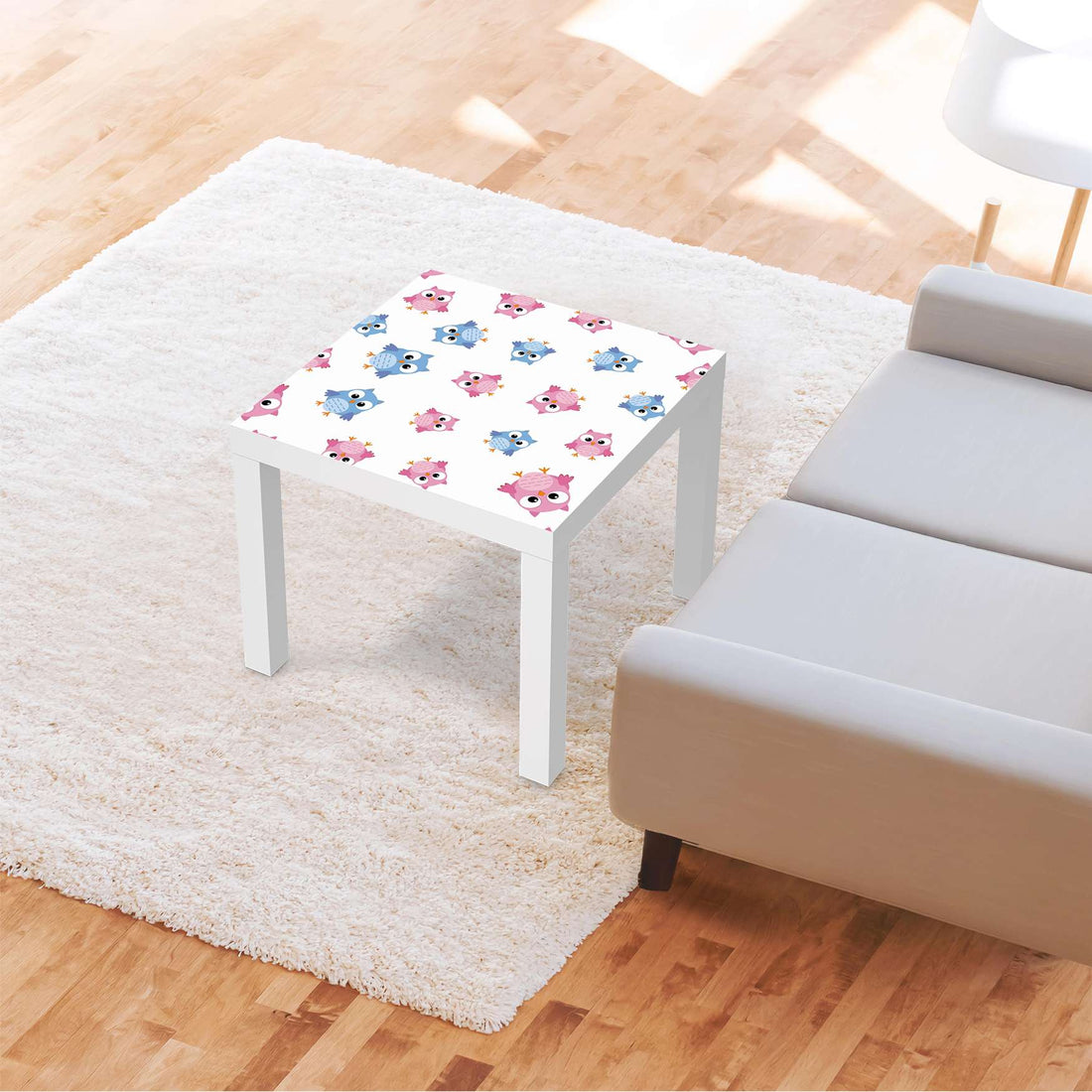 Möbelfolie Eulenparty - IKEA Lack Tisch 55x55 cm - Kinderzimmer