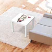 Möbelfolie Nilpferd mit Herz - IKEA Lack Tisch 55x55 cm - Kinderzimmer