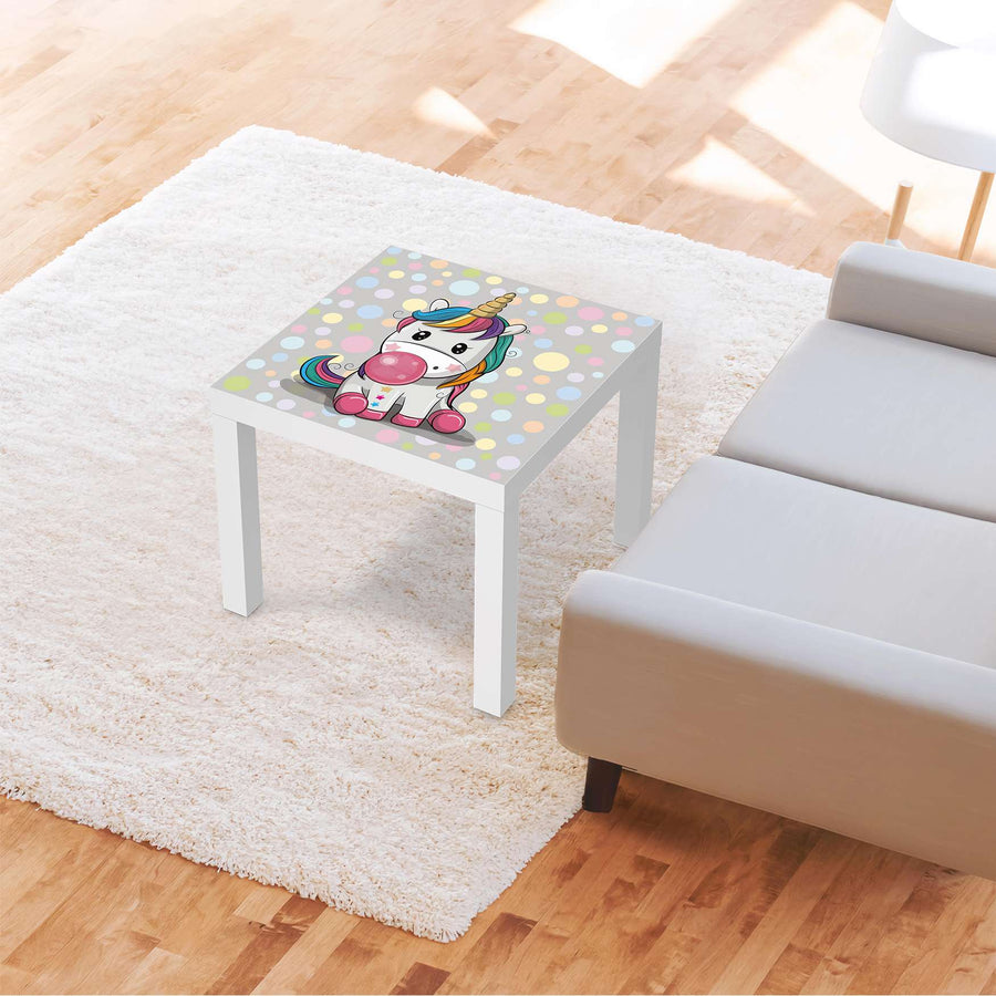 Möbelfolie Rainbow das Einhorn - IKEA Lack Tisch 55x55 cm - Kinderzimmer