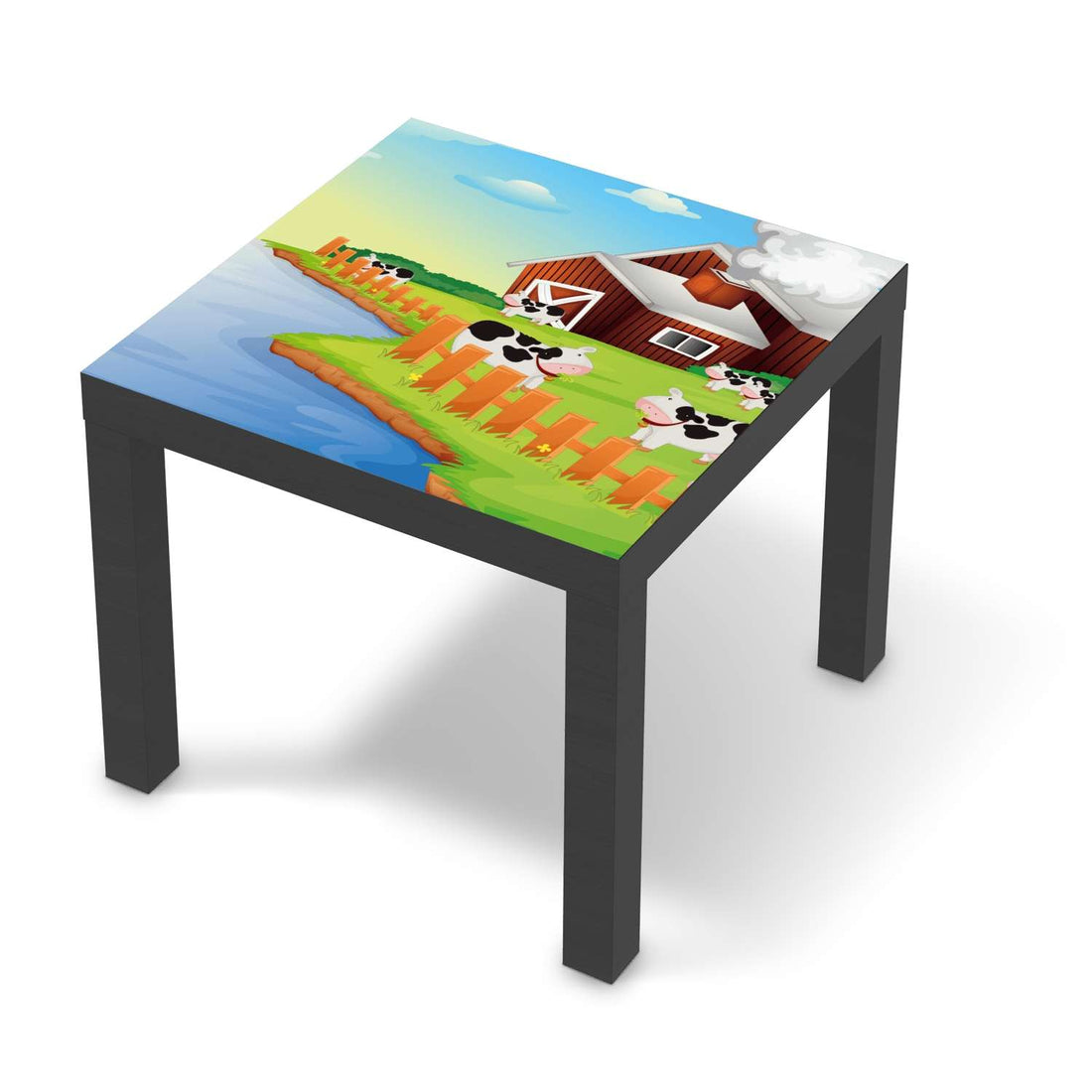 Möbelfolie Cowfarm 2 - IKEA Lack Tisch 55x55 cm - schwarz