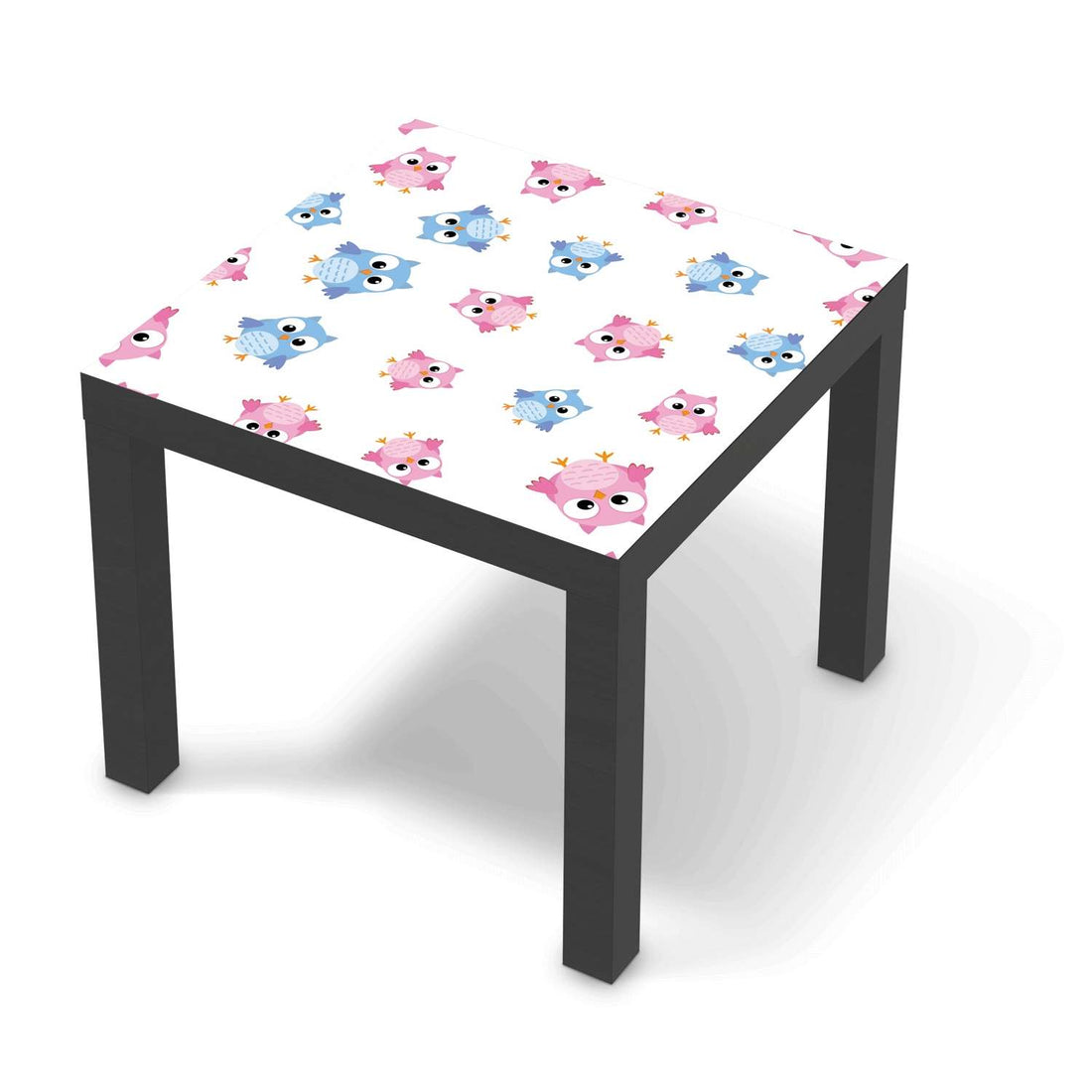 Möbelfolie Eulenparty - IKEA Lack Tisch 55x55 cm - schwarz