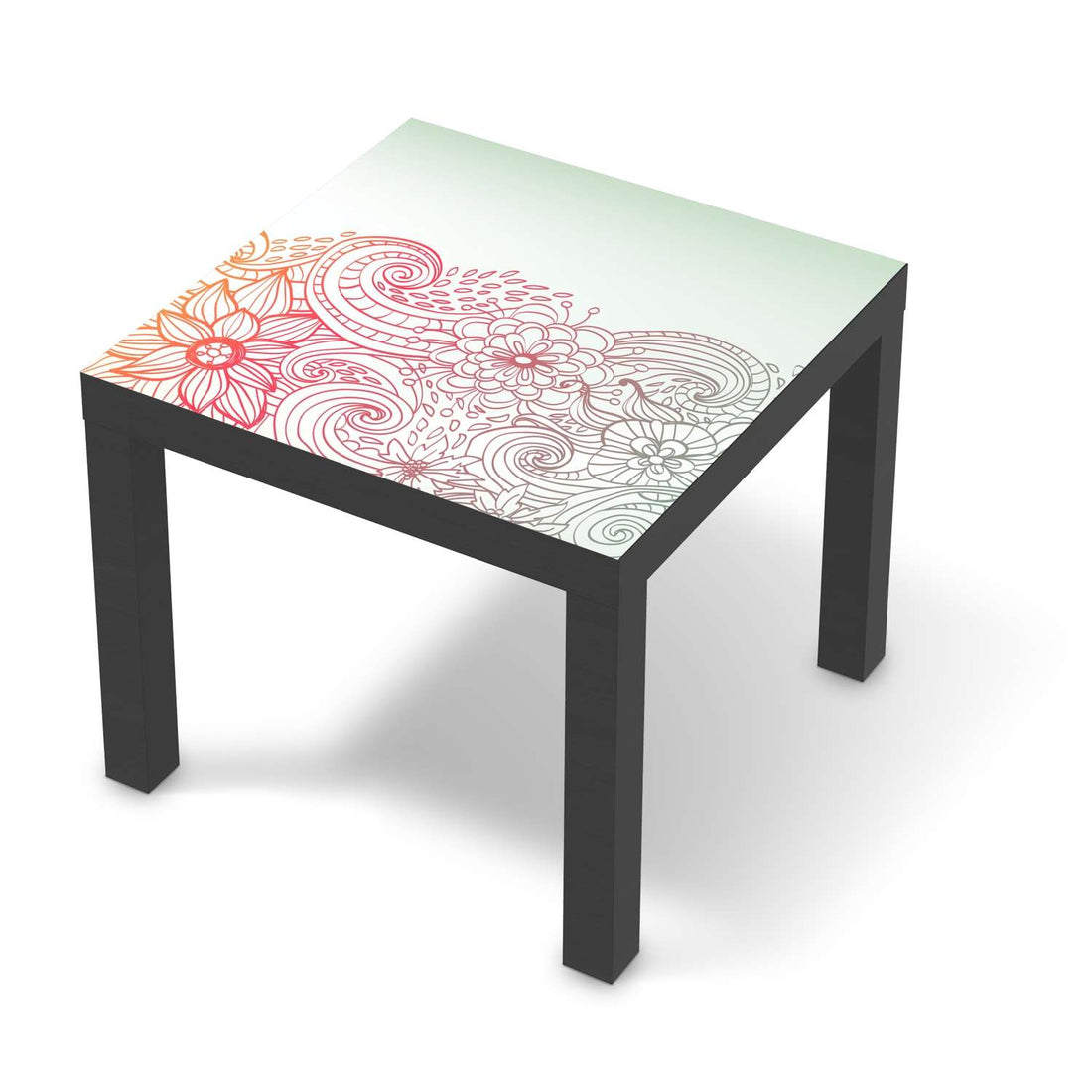 Möbelfolie Floral Doodle - IKEA Lack Tisch 55x55 cm - schwarz
