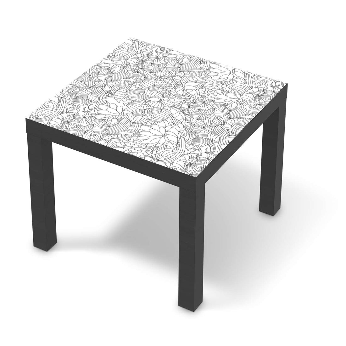 Möbelfolie Flower Lines 2 - IKEA Lack Tisch 55x55 cm - schwarz