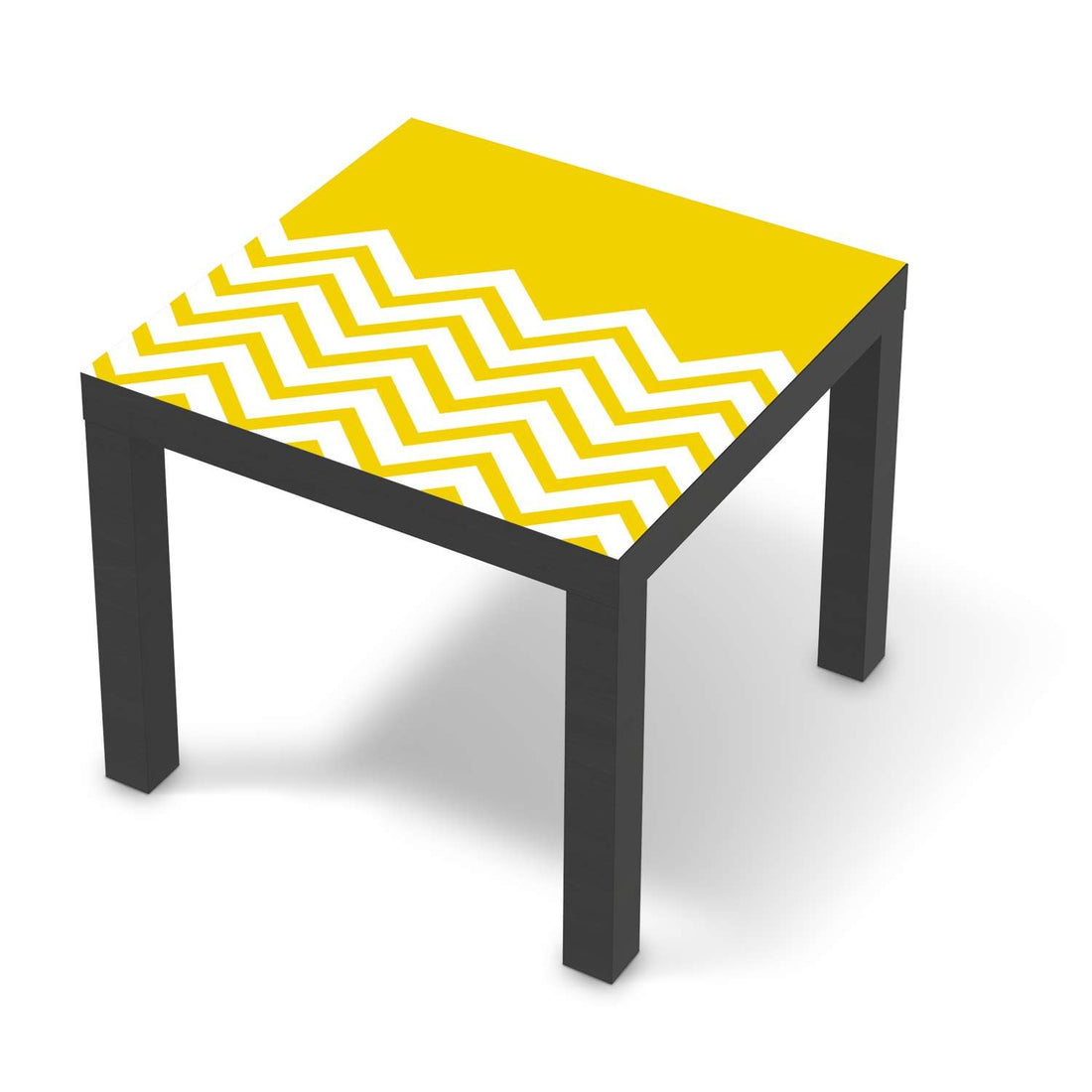 Möbelfolie Gelbe Zacken - IKEA Lack Tisch 55x55 cm - schwarz