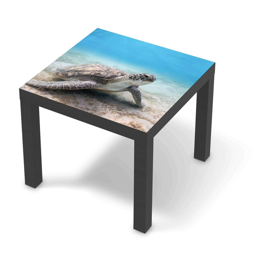Möbelfolie Green Sea Turtle - IKEA Lack Tisch 55x55 cm - schwarz