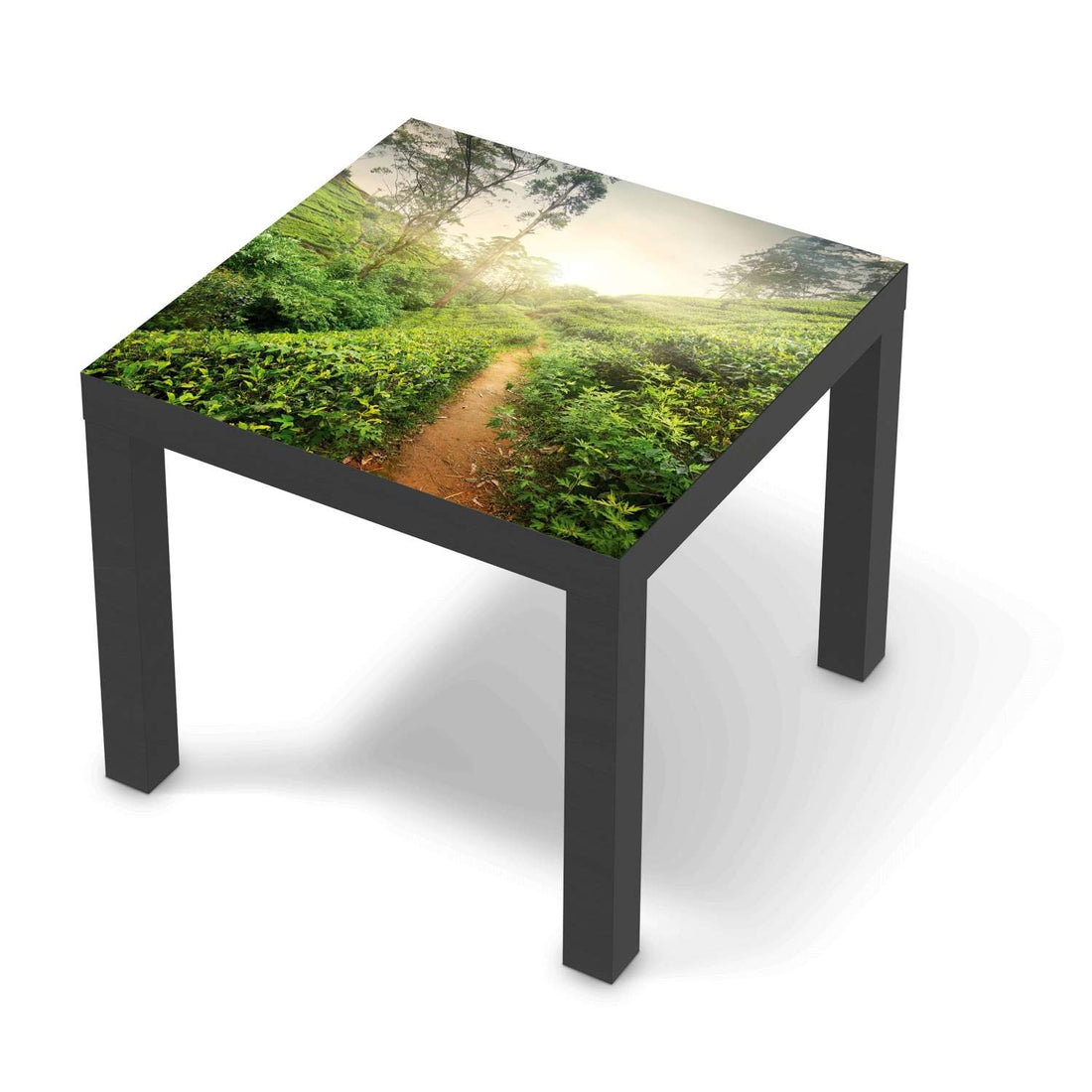 Möbelfolie Green Tea Fields - IKEA Lack Tisch 55x55 cm - schwarz