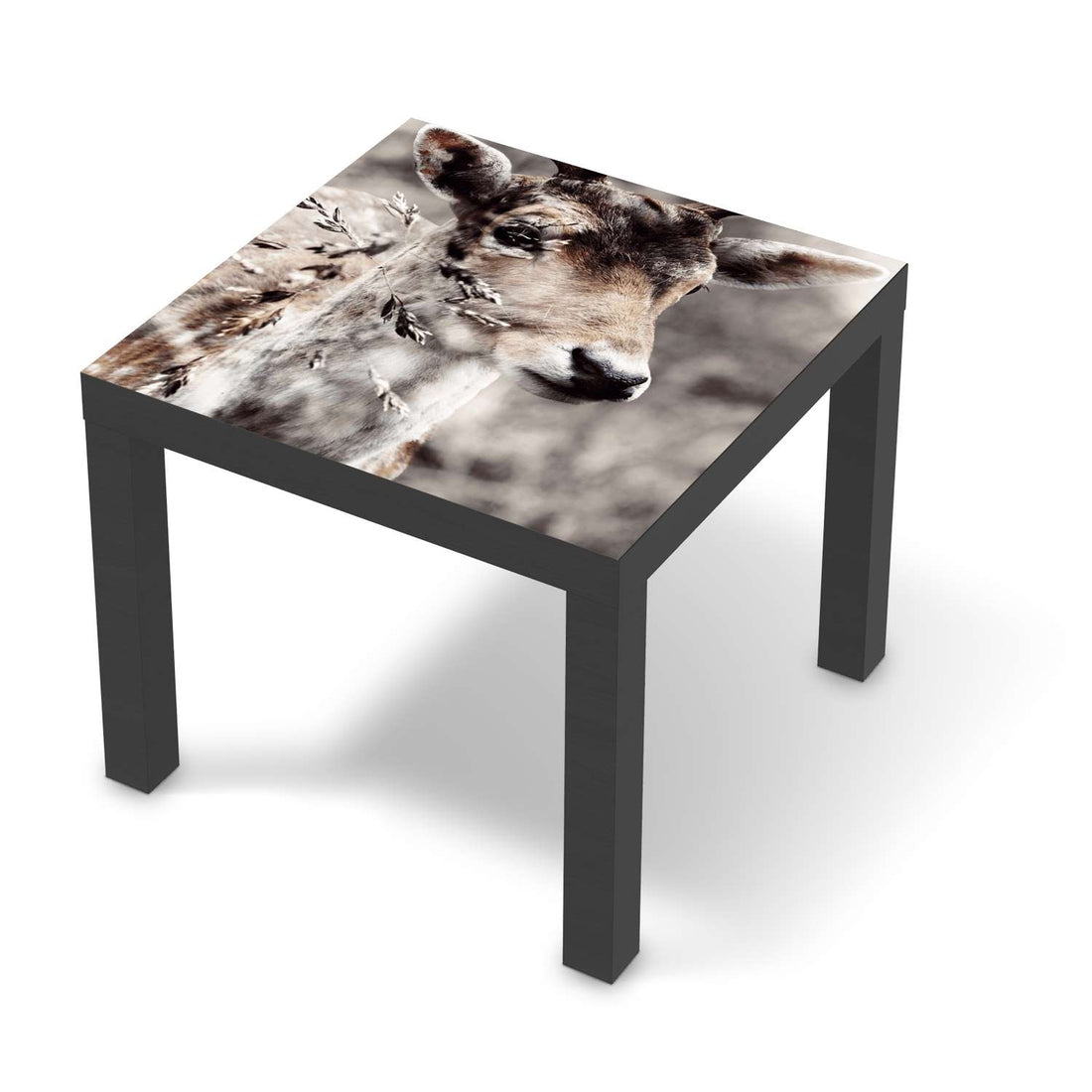 Möbelfolie Hirsch - IKEA Lack Tisch 55x55 cm - schwarz