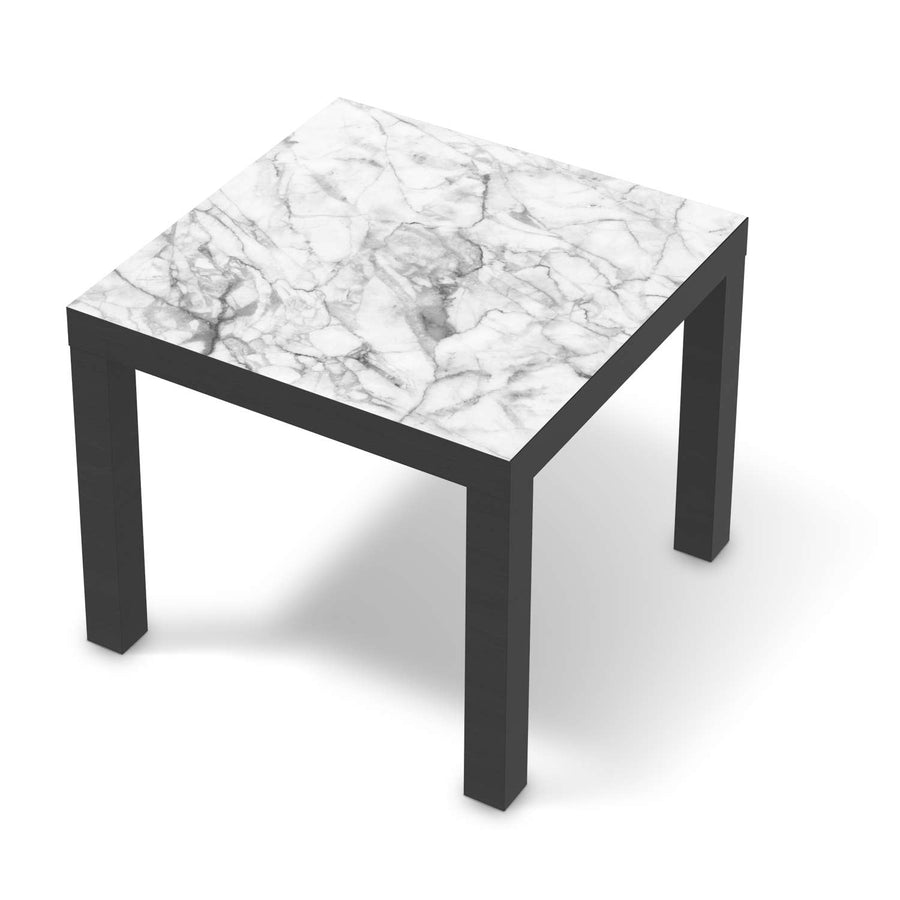 Möbelfolie Marmor weiß - IKEA Lack Tisch 55x55 cm - schwarz