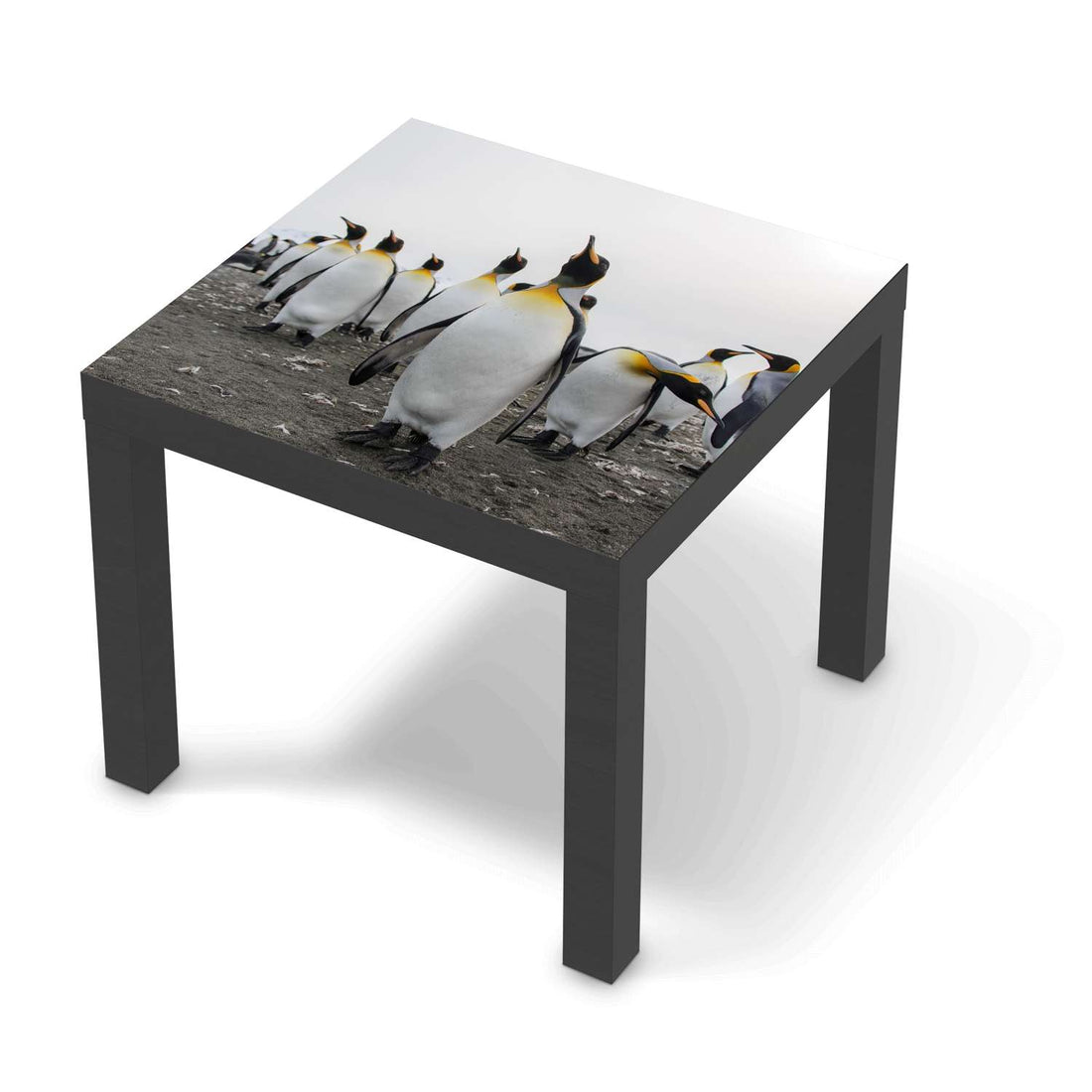 Möbelfolie Penguin Family - IKEA Lack Tisch 55x55 cm - schwarz