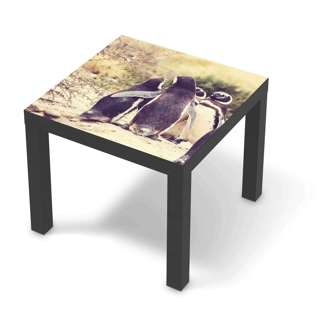 Möbelfolie Pingu Friendship - IKEA Lack Tisch 55x55 cm - schwarz