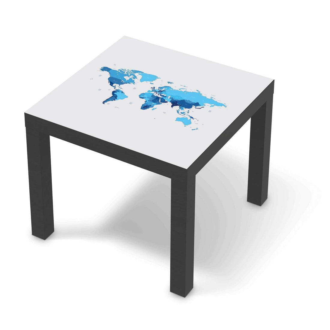 Möbelfolie Politische Weltkarte - IKEA Lack Tisch 55x55 cm - schwarz