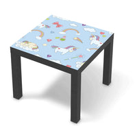 Möbelfolie Rainbow Unicorn - IKEA Lack Tisch 55x55 cm - schwarz