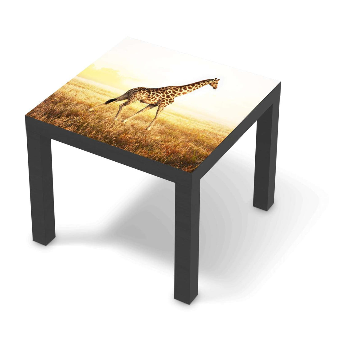 Möbelfolie Savanna Giraffe - IKEA Lack Tisch 55x55 cm - schwarz