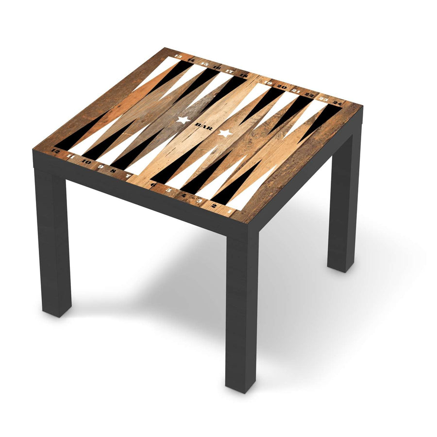 Möbelfolie Spieltisch Backgammon Schwarz-weiß - IKEA Lack Tisch 55x55 cm - schwarz