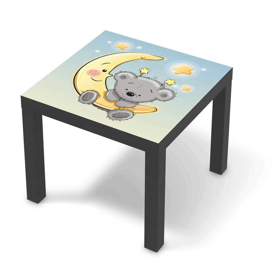 Möbelfolie Teddy und Mond - IKEA Lack Tisch 55x55 cm - schwarz