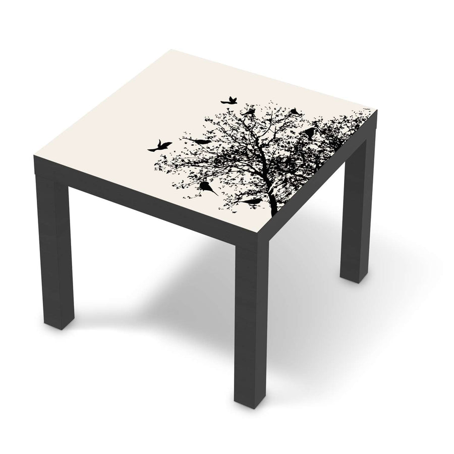 Möbelfolie Tree and Birds 2 - IKEA Lack Tisch 55x55 cm - schwarz