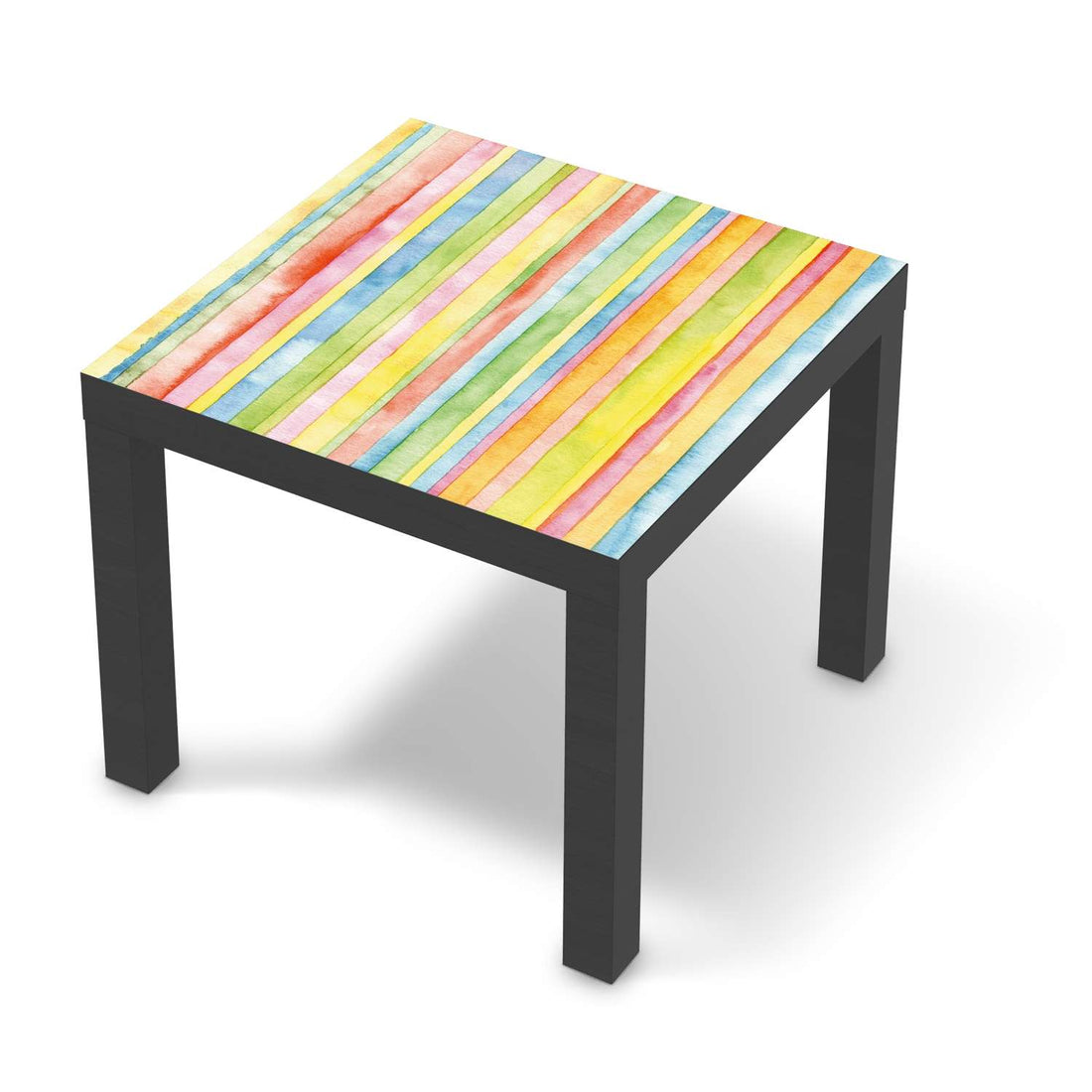 Möbelfolie Watercolor Stripes - IKEA Lack Tisch 55x55 cm - schwarz