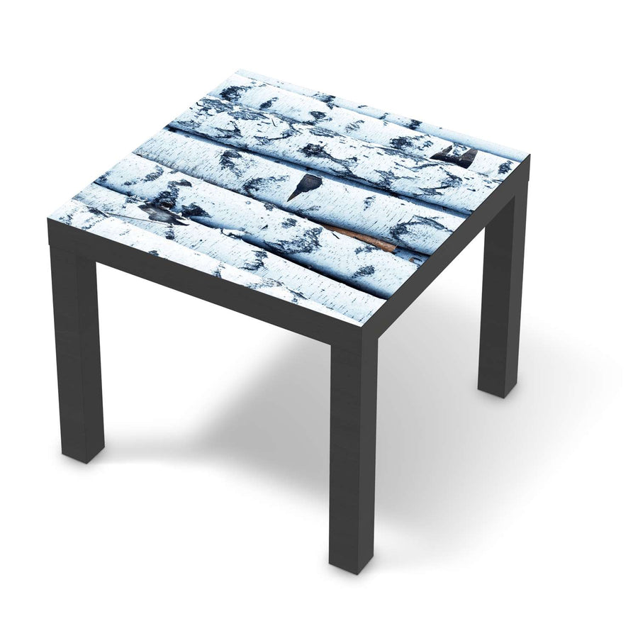 Möbelfolie Weisses Buschwerk - IKEA Lack Tisch 55x55 cm - schwarz