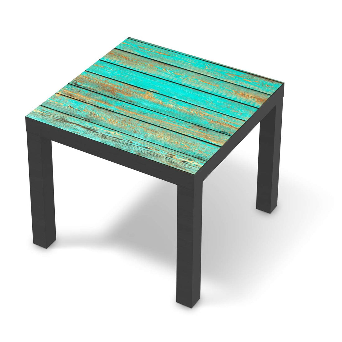 Möbelfolie Wooden Aqua - IKEA Lack Tisch 55x55 cm - schwarz
