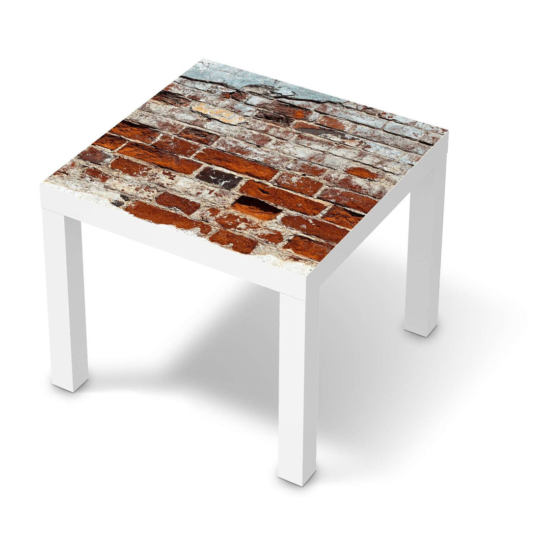 Möbelfolie Backstein - IKEA Lack Tisch 55x55 cm - weiss