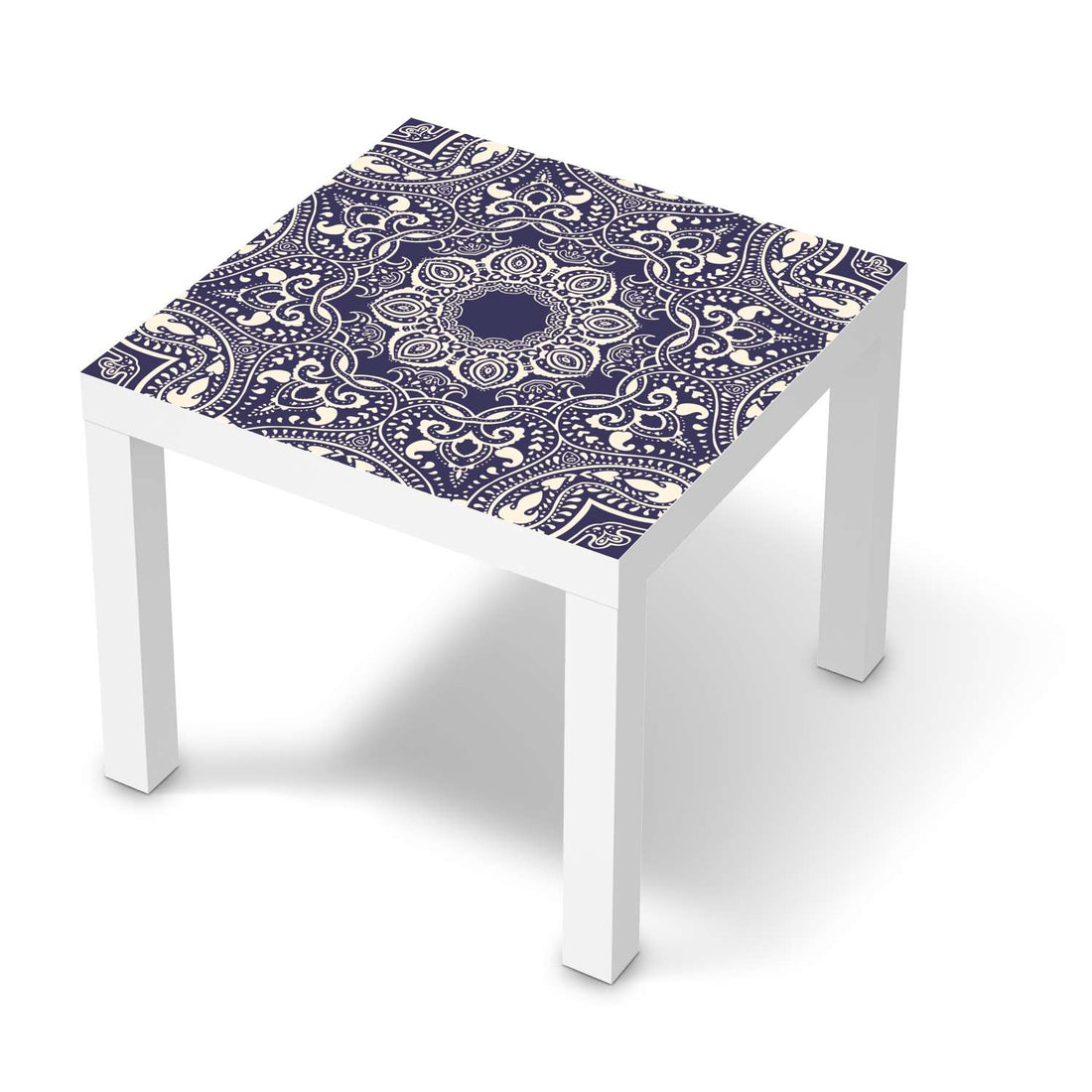 Möbelfolie Blue Mandala - IKEA Lack Tisch 55x55 cm - weiss