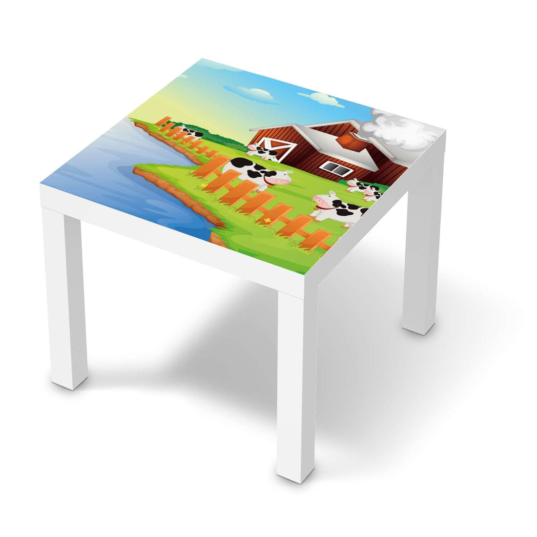 Möbelfolie Cowfarm 2 - IKEA Lack Tisch 55x55 cm - weiss