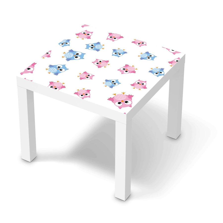 Möbelfolie Eulenparty - IKEA Lack Tisch 55x55 cm - weiss