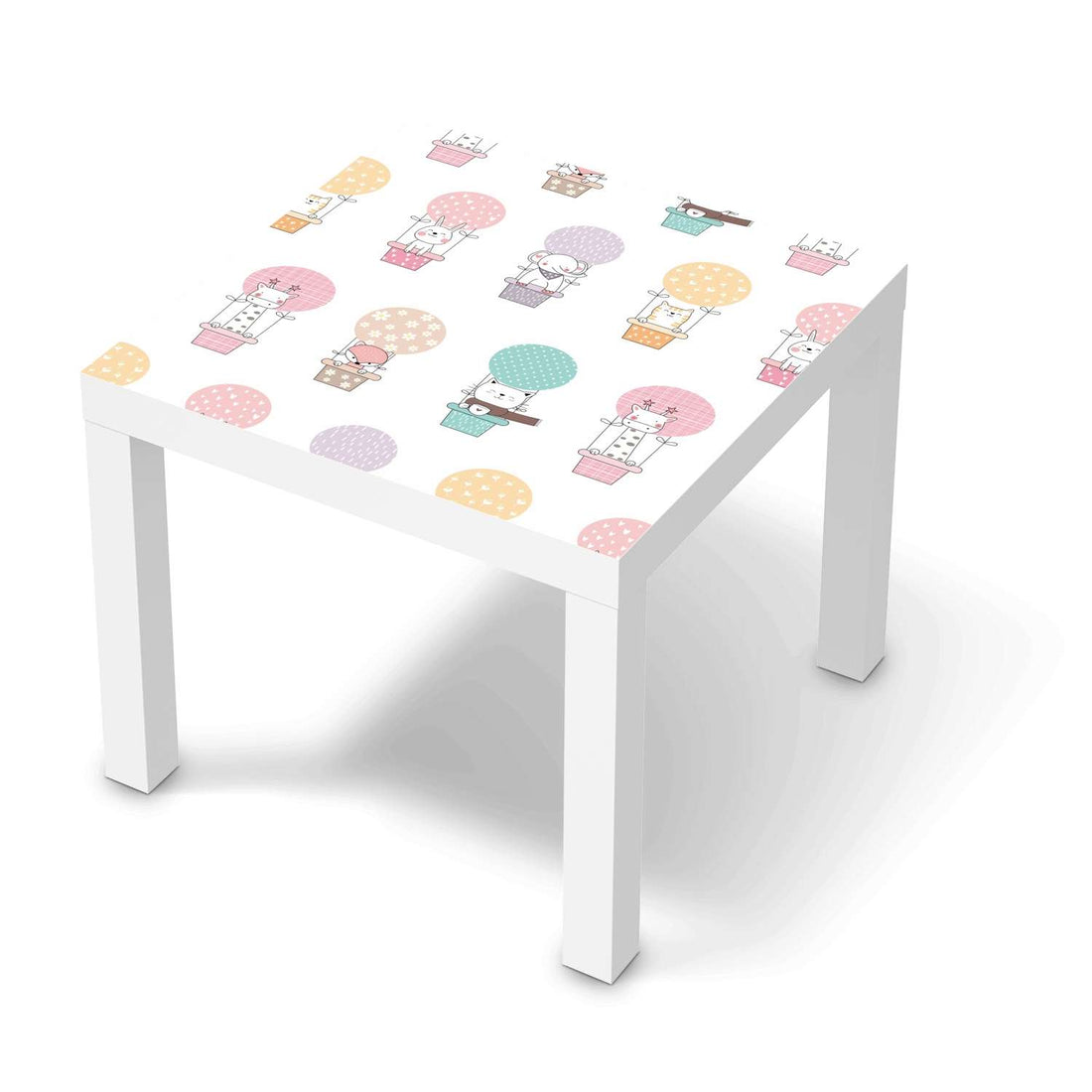 Möbelfolie Flying Animals - IKEA Lack Tisch 55x55 cm - weiss