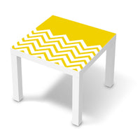 Möbelfolie Gelbe Zacken - IKEA Lack Tisch 55x55 cm - weiss