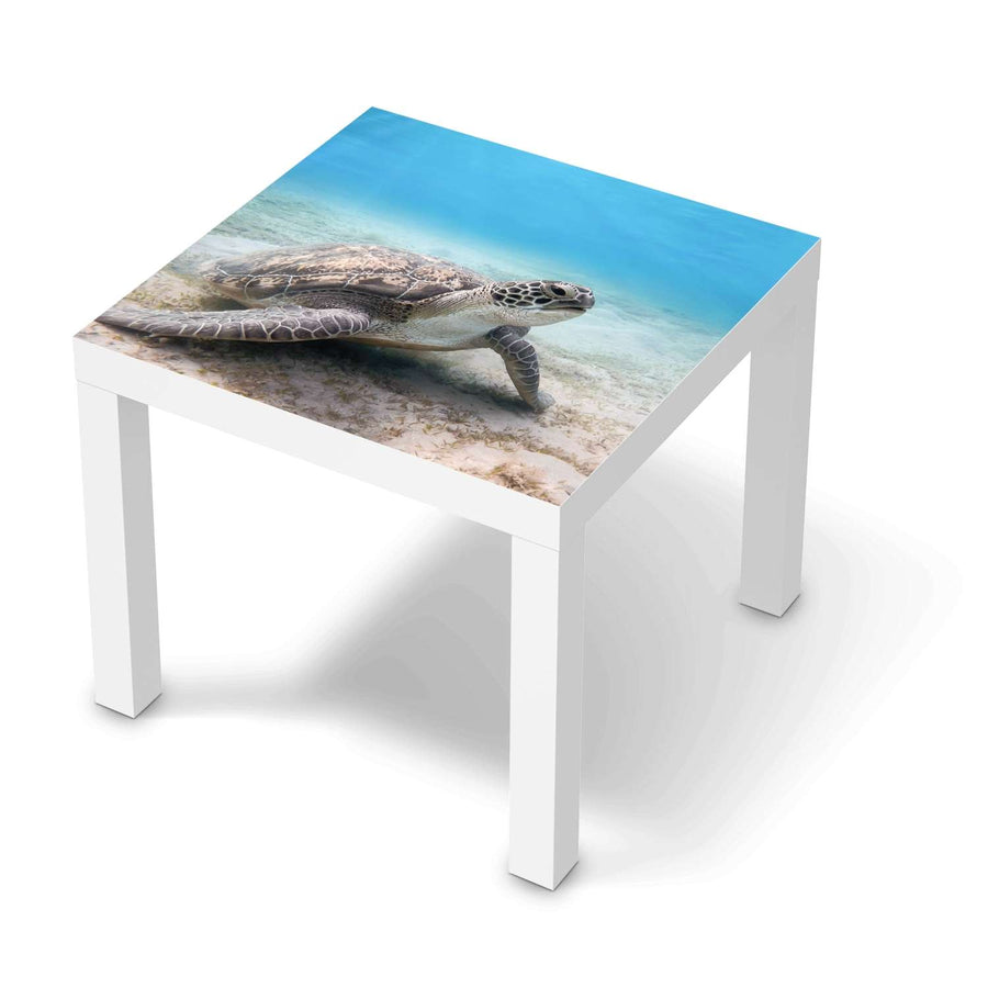 Möbelfolie Green Sea Turtle - IKEA Lack Tisch 55x55 cm - weiss