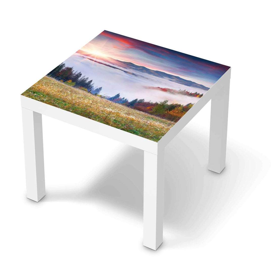 Möbelfolie Herbstwald - IKEA Lack Tisch 55x55 cm - weiss