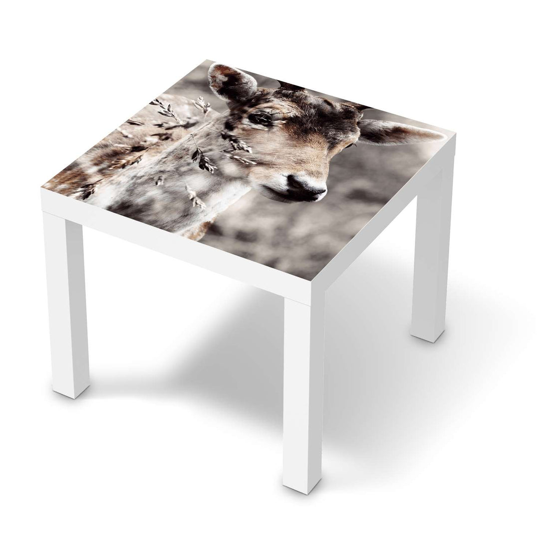 Möbelfolie Hirsch - IKEA Lack Tisch 55x55 cm - weiss