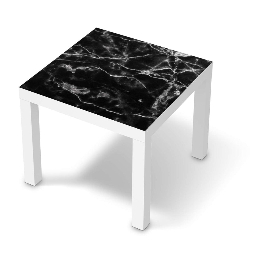 Möbelfolie Marmor schwarz - IKEA Lack Tisch 55x55 cm - weiss
