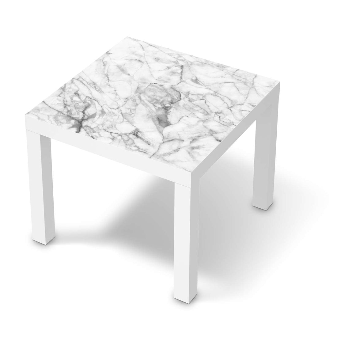 Möbelfolie Marmor weiß - IKEA Lack Tisch 55x55 cm - weiss