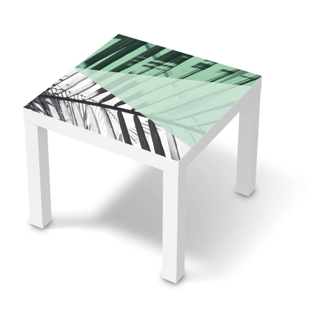 Möbelfolie Palmen mint - IKEA Lack Tisch 55x55 cm - weiss