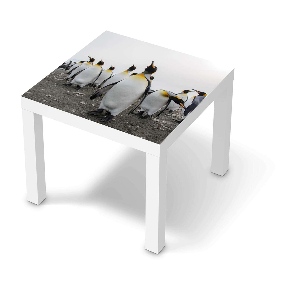 Möbelfolie Penguin Family - IKEA Lack Tisch 55x55 cm - weiss
