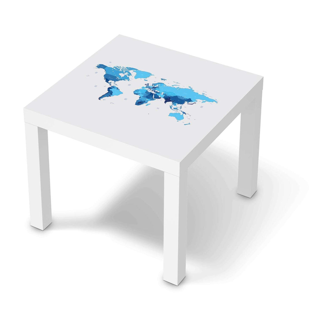 Möbelfolie Politische Weltkarte - IKEA Lack Tisch 55x55 cm - weiss