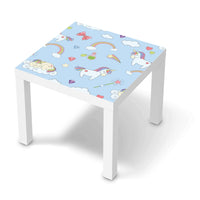 Möbelfolie Rainbow Unicorn - IKEA Lack Tisch 55x55 cm - weiss