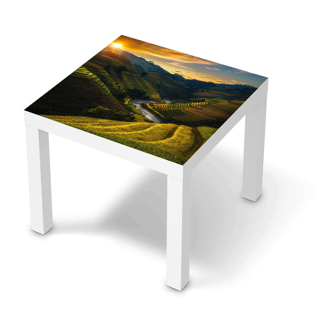 Möbelfolie Reisterrassen - IKEA Lack Tisch 55x55 cm - weiss