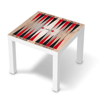 Möbelfolie Spieltisch Backgammon Schwarz-Rot - IKEA Lack Tisch 55x55 cm - weiss