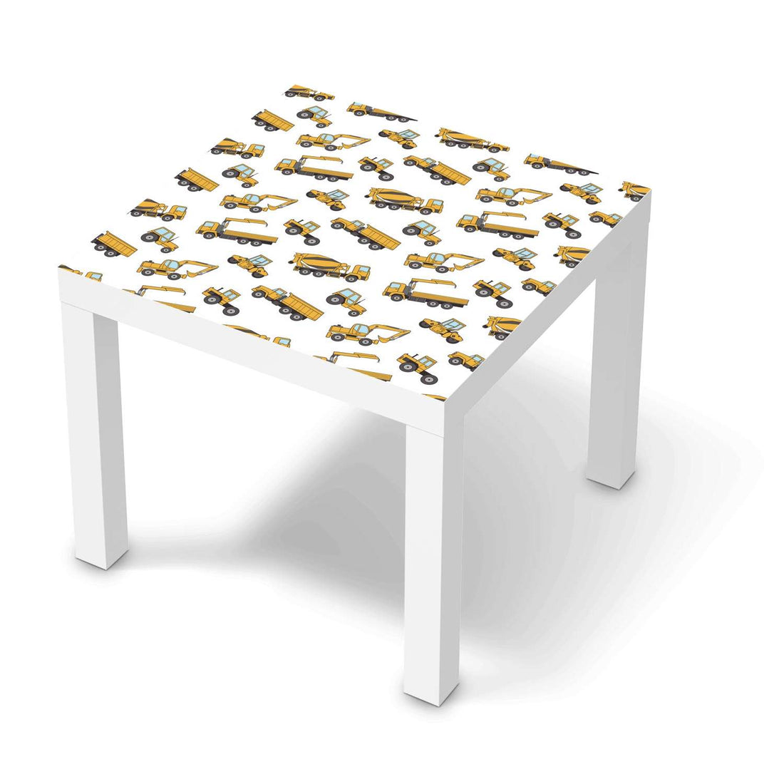 Möbelfolie Working Cars - IKEA Lack Tisch 55x55 cm - weiss