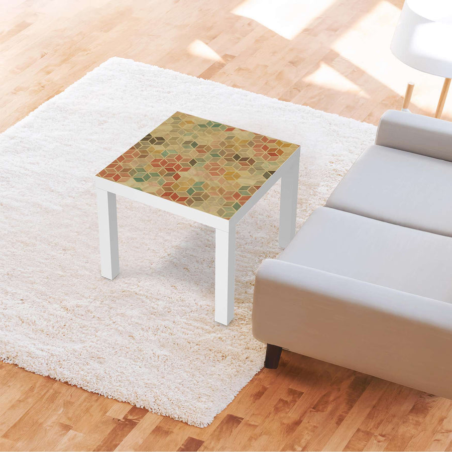 Möbelfolie 3D Retro - IKEA Lack Tisch 55x55 cm - Wohnzimmer