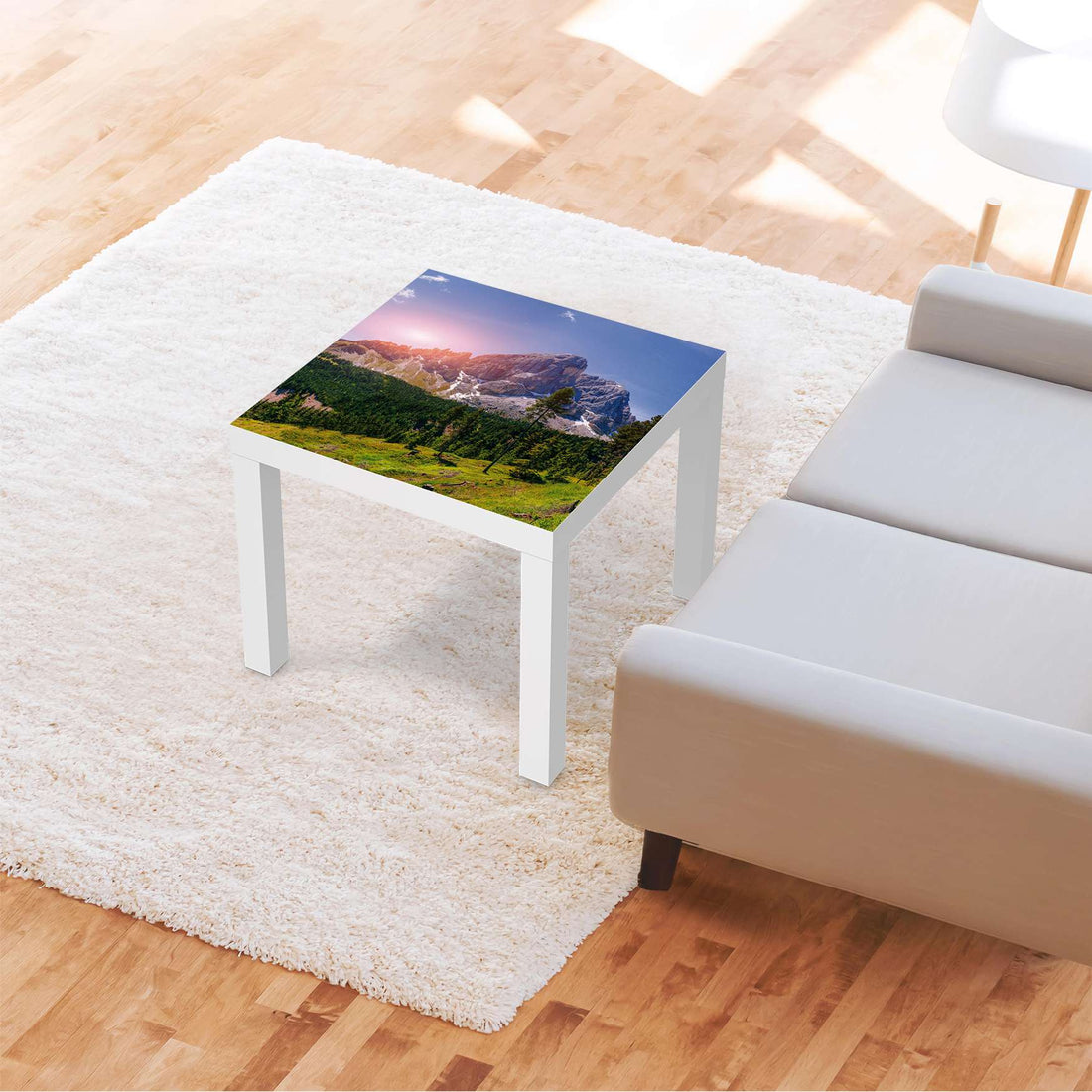 Möbelfolie Alpenblick - IKEA Lack Tisch 55x55 cm - Wohnzimmer