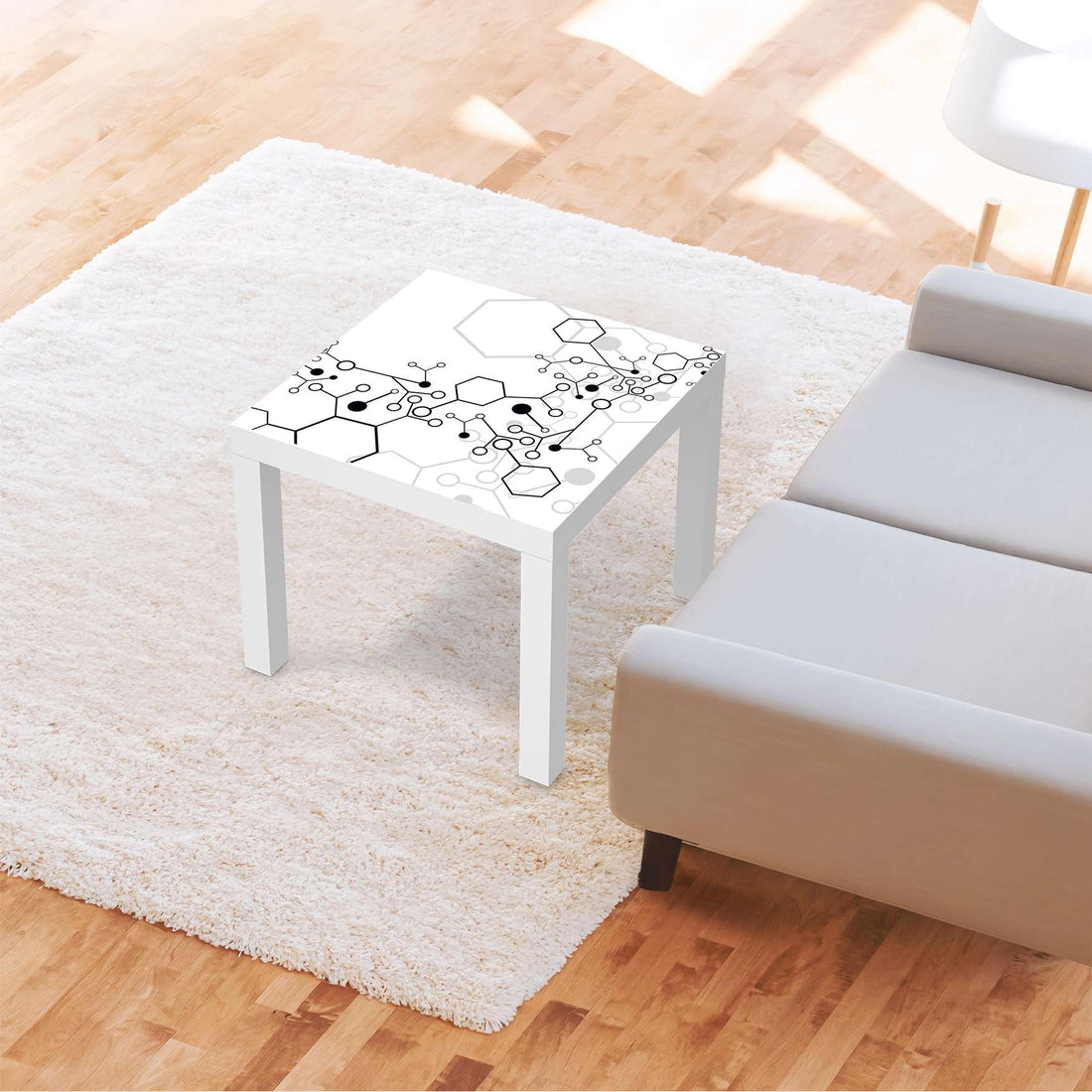 Möbelfolie Atomic 1 - IKEA Lack Tisch 55x55 cm - Wohnzimmer