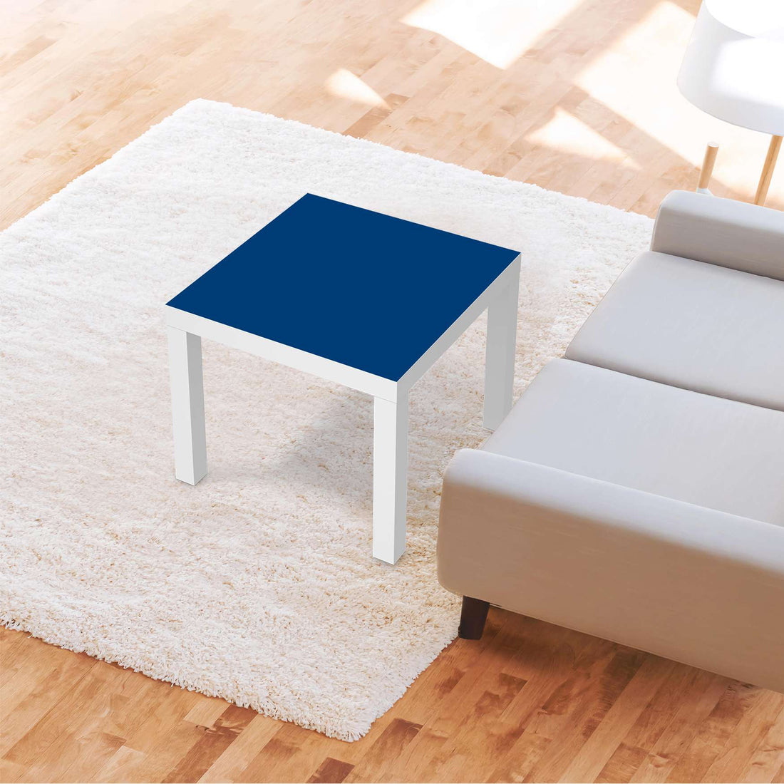 Möbelfolie Blau Dark - IKEA Lack Tisch 55x55 cm - Wohnzimmer