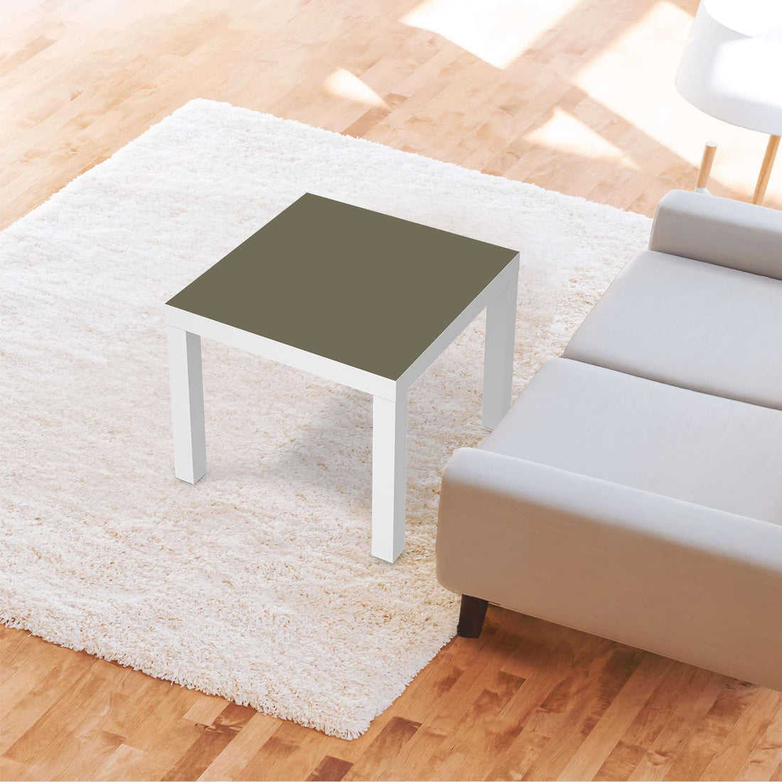 Möbelfolie Braungrau Light - IKEA Lack Tisch 55x55 cm - Wohnzimmer