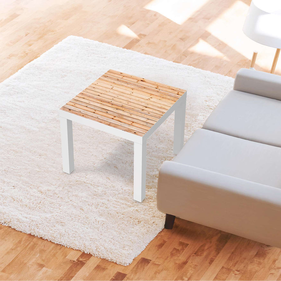 Möbelfolie Bright Planks - IKEA Lack Tisch 55x55 cm - Wohnzimmer