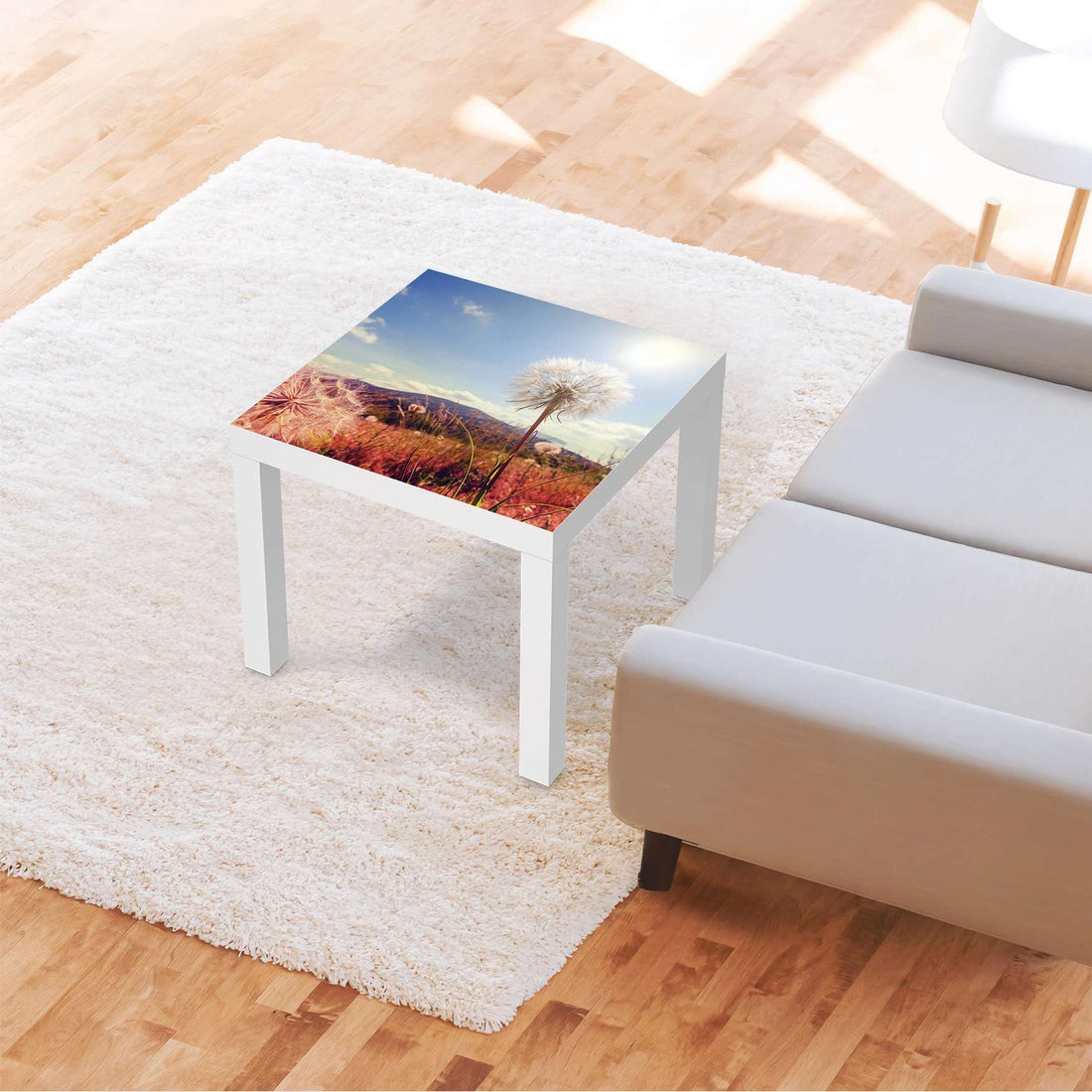Möbelfolie Dandelion - IKEA Lack Tisch 55x55 cm - Wohnzimmer
